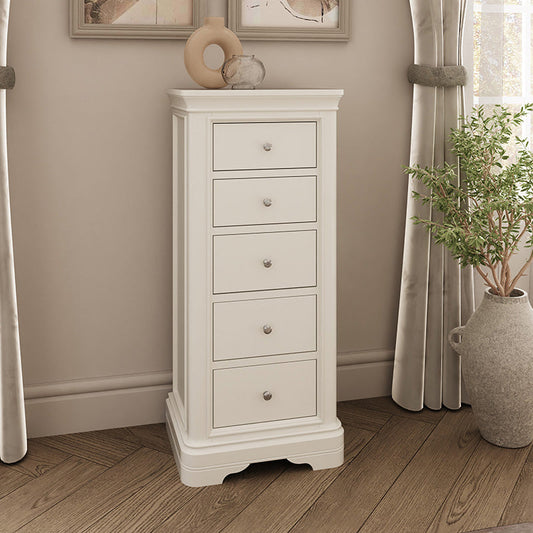 Harrington Bone Painted 5 Drawer Chest
