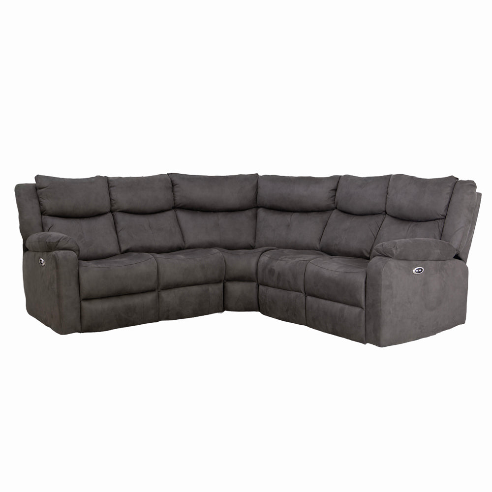 Rome Steel Power Corner Sofa with Console