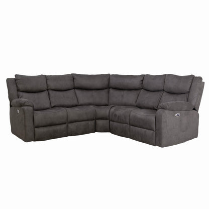 Rome Steel Power Corner Sofa with Console