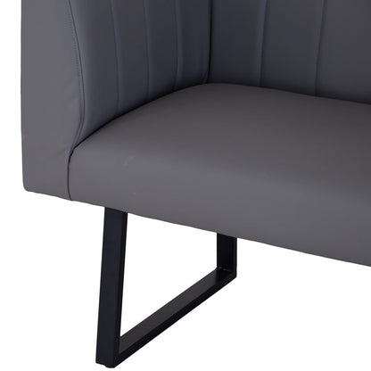 Charlesworth Grey 142cm Left Hand Modern Industrial Dining Bench
