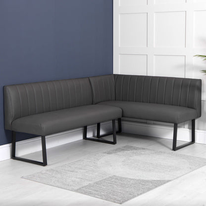 Charlesworth Grey 142cm Left Hand Modern Industrial Dining Bench