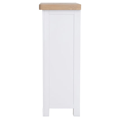 Dorset White Painted Oak Large Storage Chest with Wicker Baskets