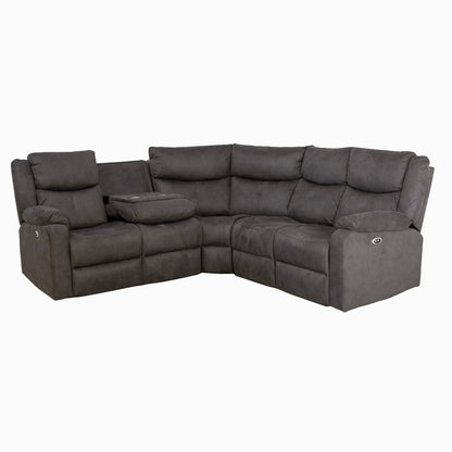 Rome Steel Power Corner Sofa with Console