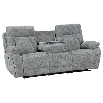 Venice Nickel Power 3 Seater Sofa with Console