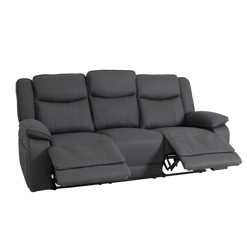 Milan Mocha Manual Recliner 3 Seater Sofa