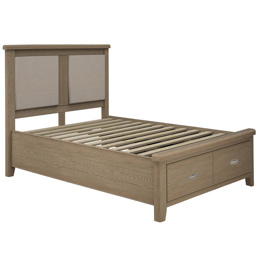 Wessex Smoked Oak  4ft 6 Bed with Drawer Base