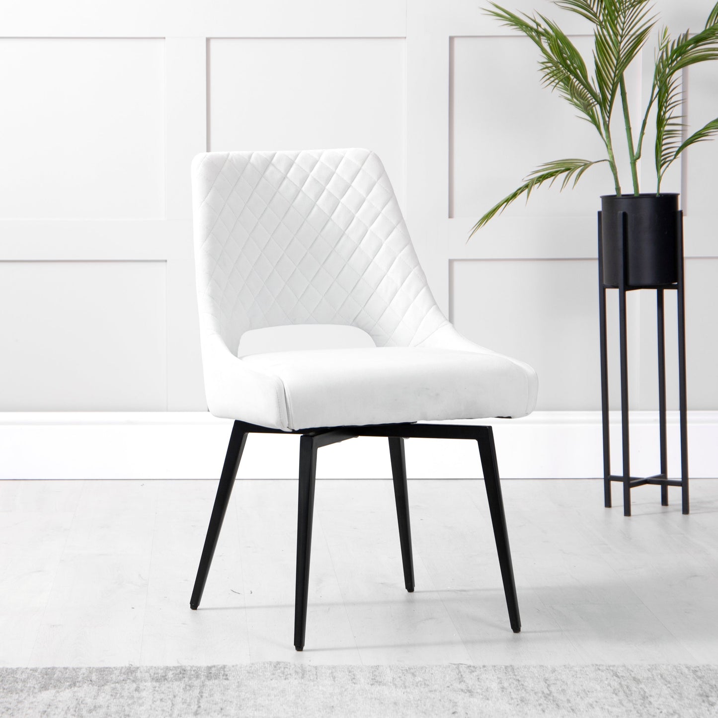 Chelford Limestone Velvet Diamond Stich Back Dining Chair