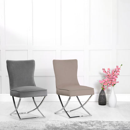 Challaston Grey Velvet Dining Chair
