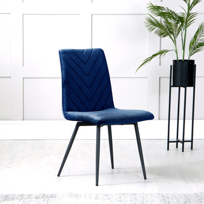 1.1m Oak Finish Round Table & 4 x CH66 Blue Chairs