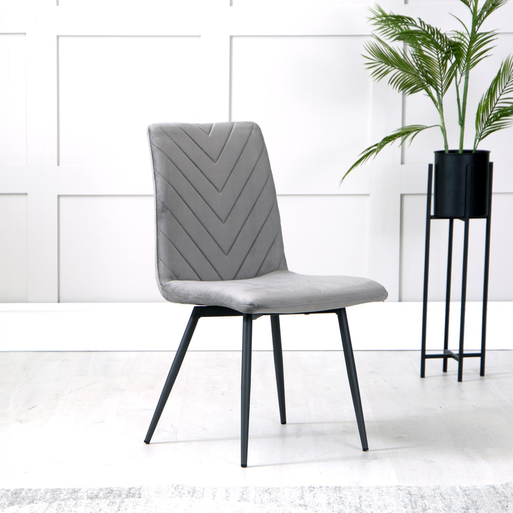 1.1m Marble Round Table & 4 x CH66 Grey Chairs