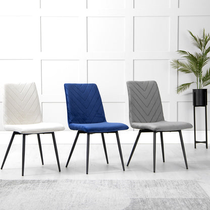 1.8m Marble Table & 6 x CH66 Blue Chairs