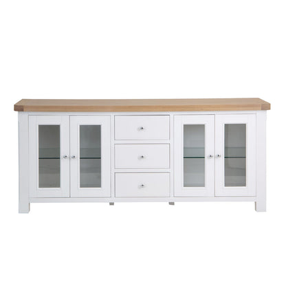 Dorset White Painted Oak 4 Door Extra Large Sideboard
