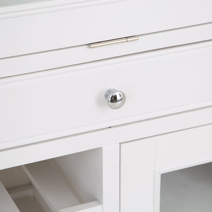 Dorset White Painted Oak Drinks Cabinet with Wine Rack