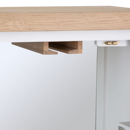 Dorset White Painted Oak Drinks Cabinet with Wine Rack