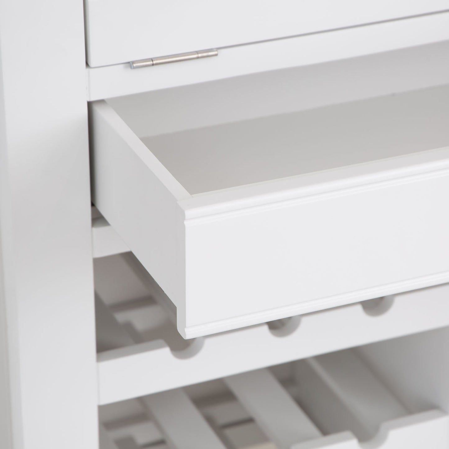 Dorset White Painted Oak Drinks Cabinet with Wine Rack