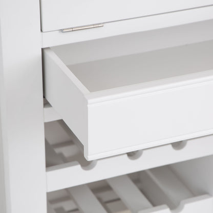 Dorset White Painted Oak Drinks Cabinet with Wine Rack