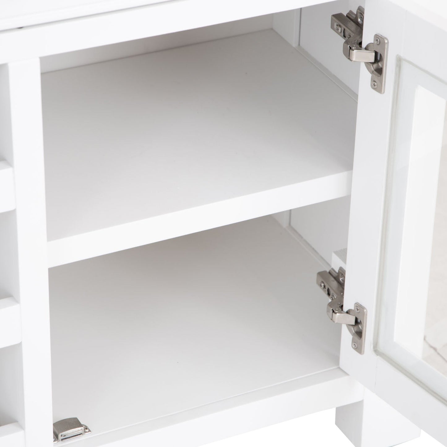 Dorset White Painted Oak Drinks Cabinet with Wine Rack
