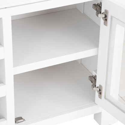 Dorset White Painted Oak Drinks Cabinet with Wine Rack