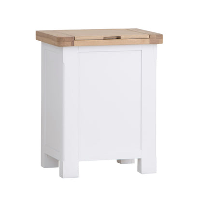 Dorset White Painted Oak Laundry Basket