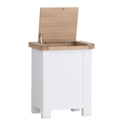 Dorset White Painted Oak Laundry Basket