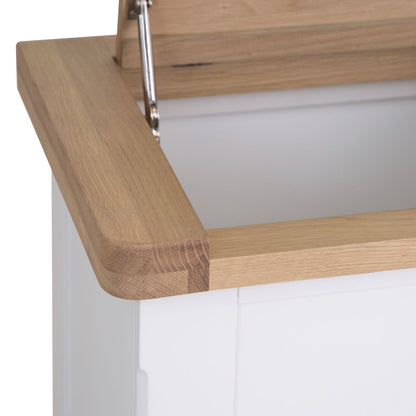 Dorset White Painted Oak Laundry Basket