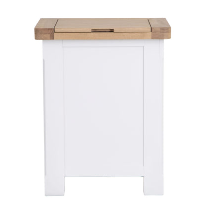 Dorset White Painted Oak Laundry Basket