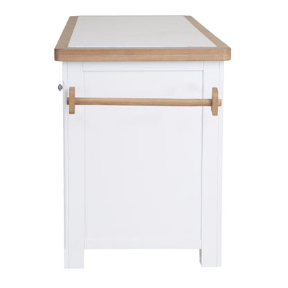 Dorset White Painted Oak Large Kitchen Island