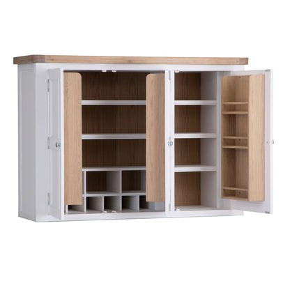 Dorset White Painted Oak Large Larder Top for Large Sideboard Wine Rack (Top Only)