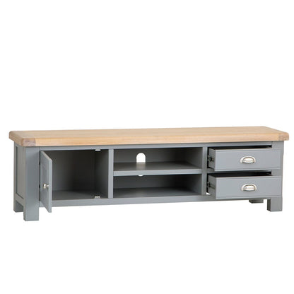 Dorset Storm Grey Painted Oak Large TV Unit