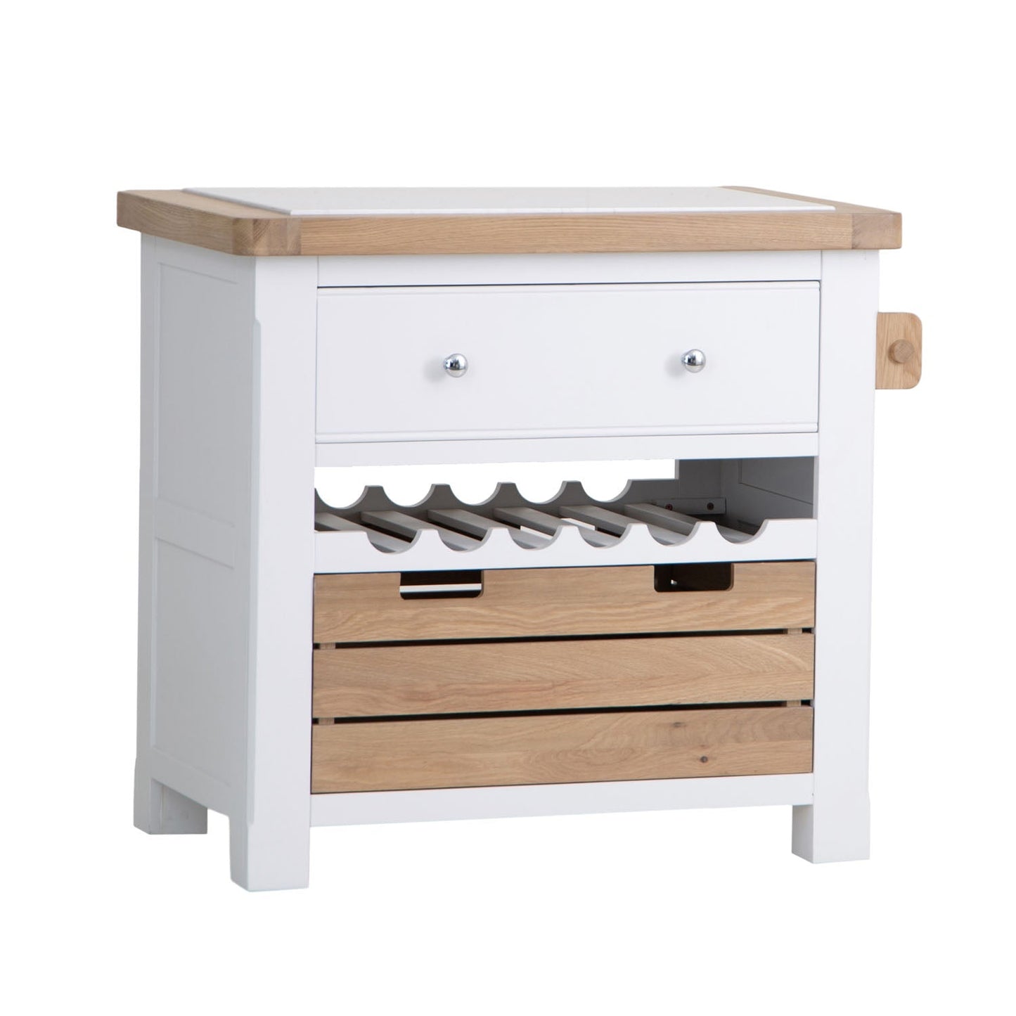 Dorset White Painted Oak Small Kitchen Island