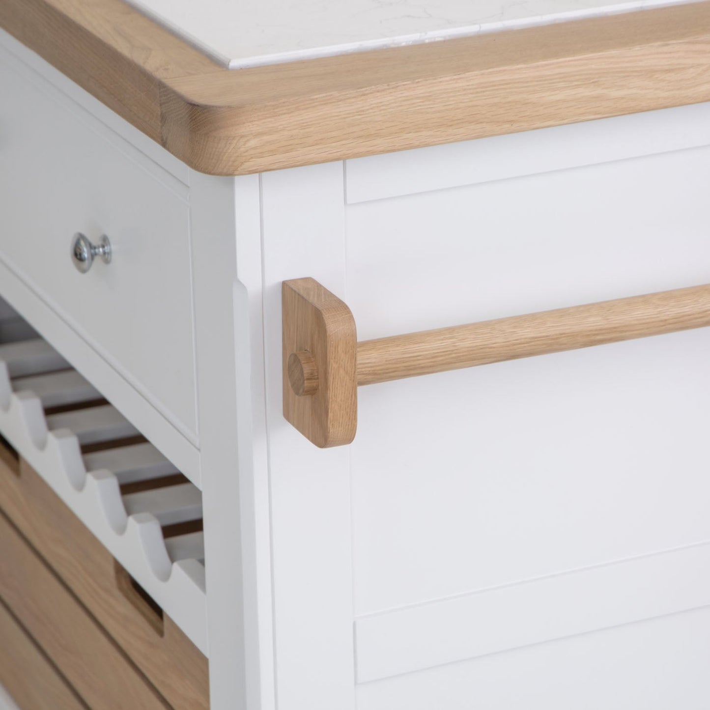 Dorset White Painted Oak Small Kitchen Island
