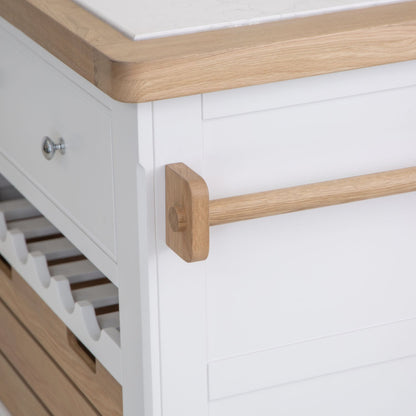 Dorset White Painted Oak Small Kitchen Island