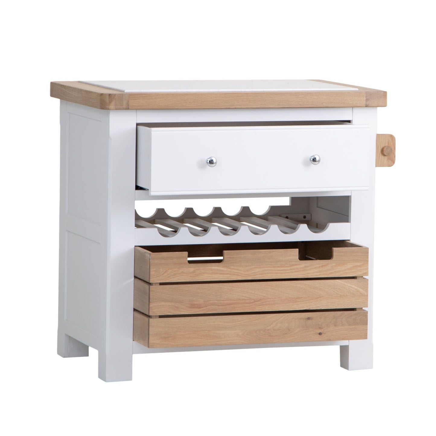 Dorset White Painted Oak Small Kitchen Island