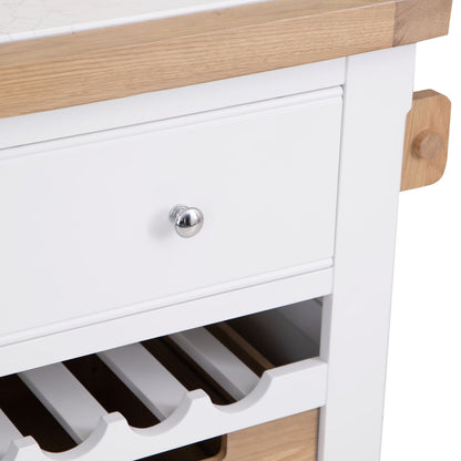 Dorset White Painted Oak Small Kitchen Island