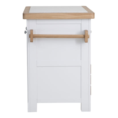 Dorset White Painted Oak Small Kitchen Island