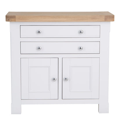 Dorset White Painted Oak 2 Door Small Sideboard