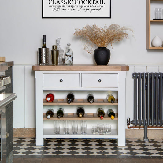 Dorset White Painted Oak Wine Cabinet