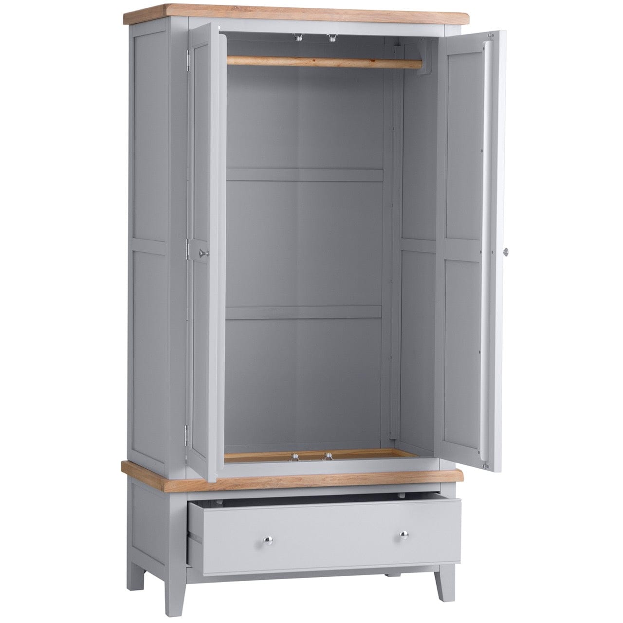 Eaton Grey Painted Oak Double Wardrobe