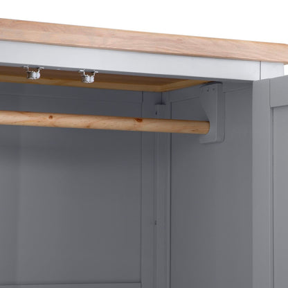 Eaton Grey Painted Oak Double Wardrobe