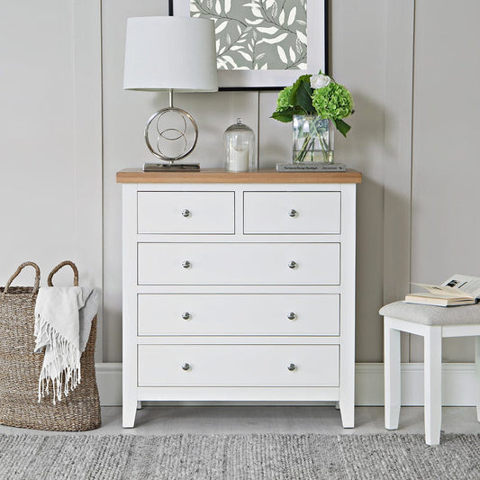 Eaton White Painted Oak 2 Over 3 Chest