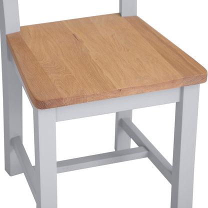Eaton Grey Painted Oak Ladder Back Dining Chair Wooden Seat