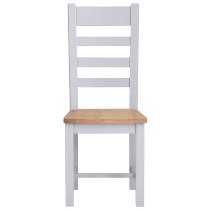 Eaton Grey Painted Oak Ladder Back Dining Chair Wooden Seat