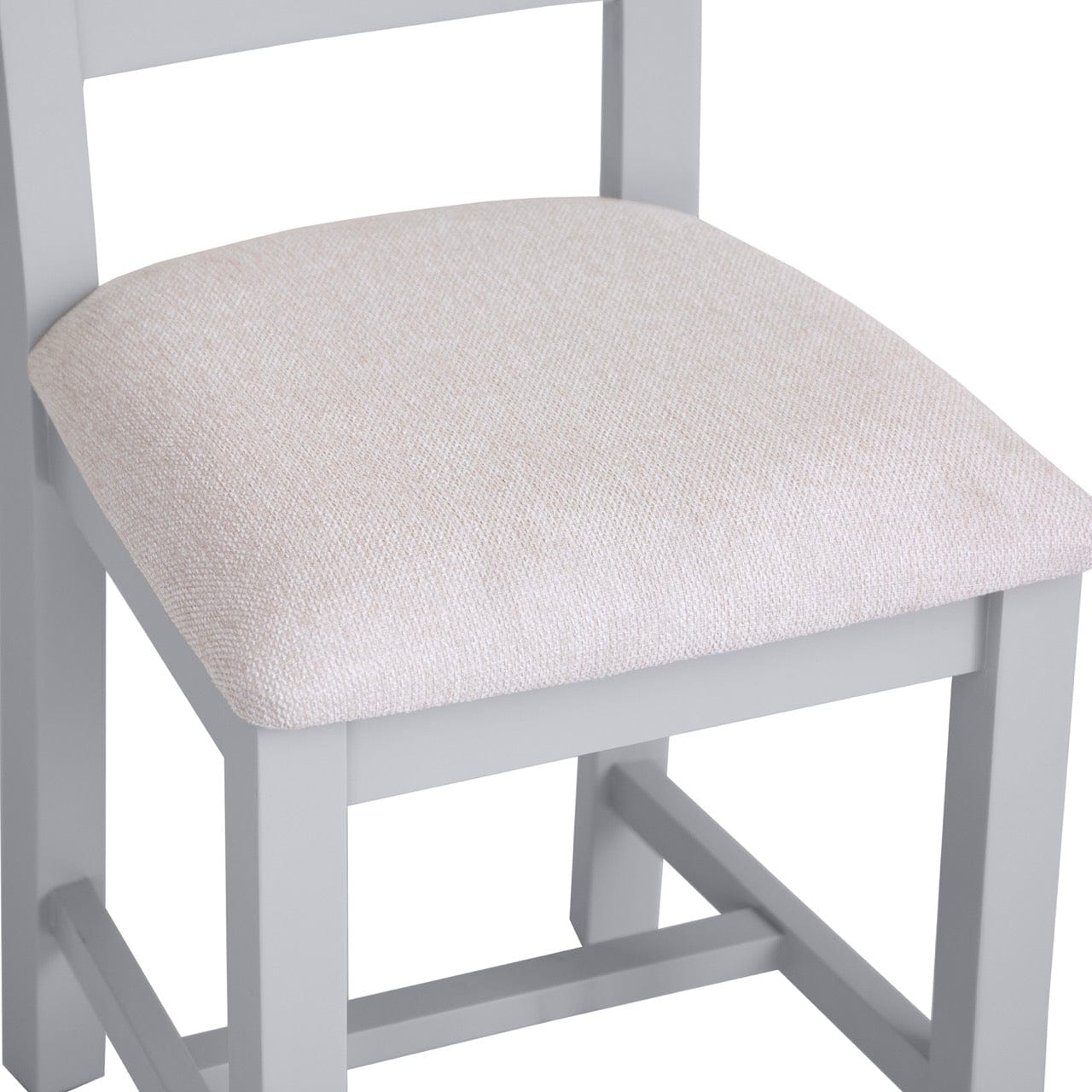 Eaton Grey Painted Oak Ladder Back Dining Chair Fabric Seat
