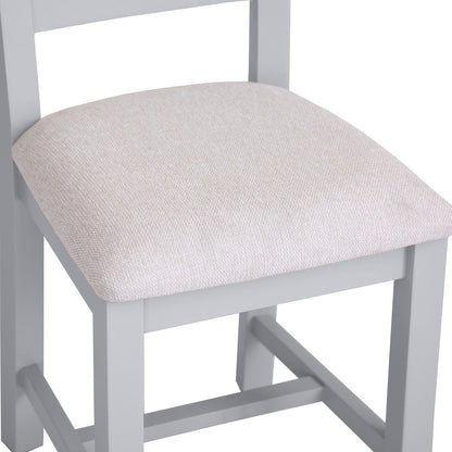 Eaton Grey Painted Oak Ladder Back Dining Chair Fabric Seat