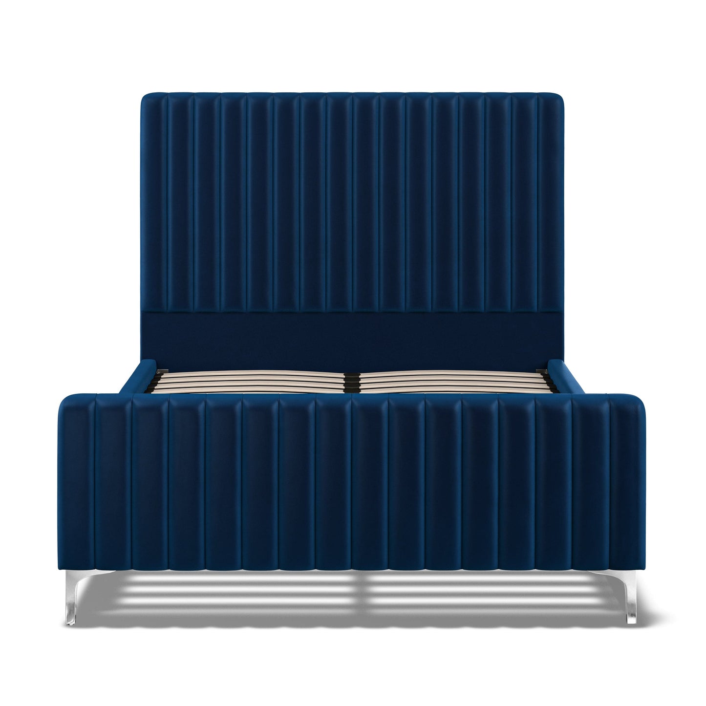 Carloway Royal Blue Velvet Double Upholstered Bed Frame