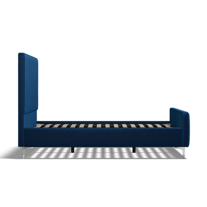 Carloway Royal Blue Velvet Double Upholstered Bed Frame