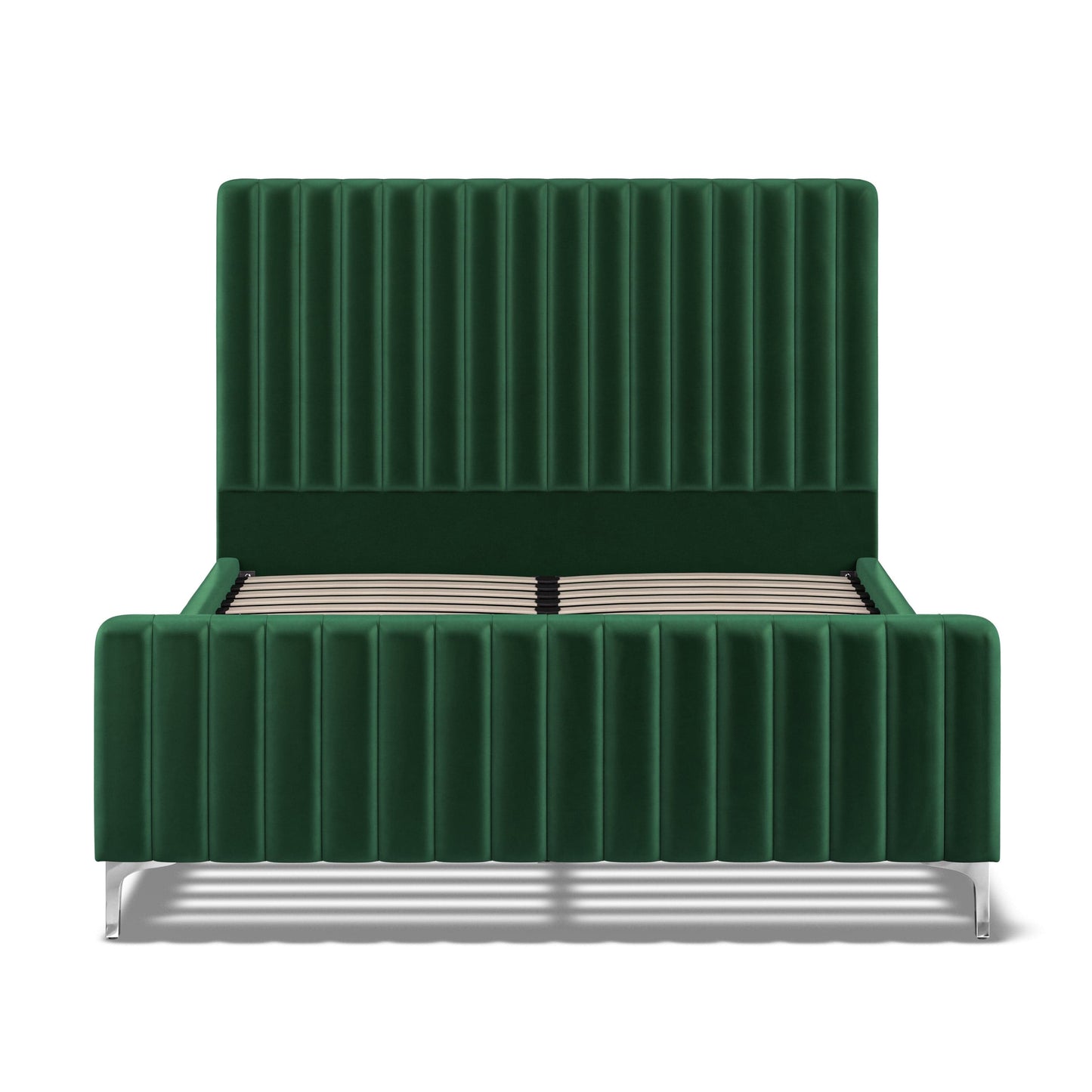 Carloway Green Velvet King Size Upholstered Bed Frame