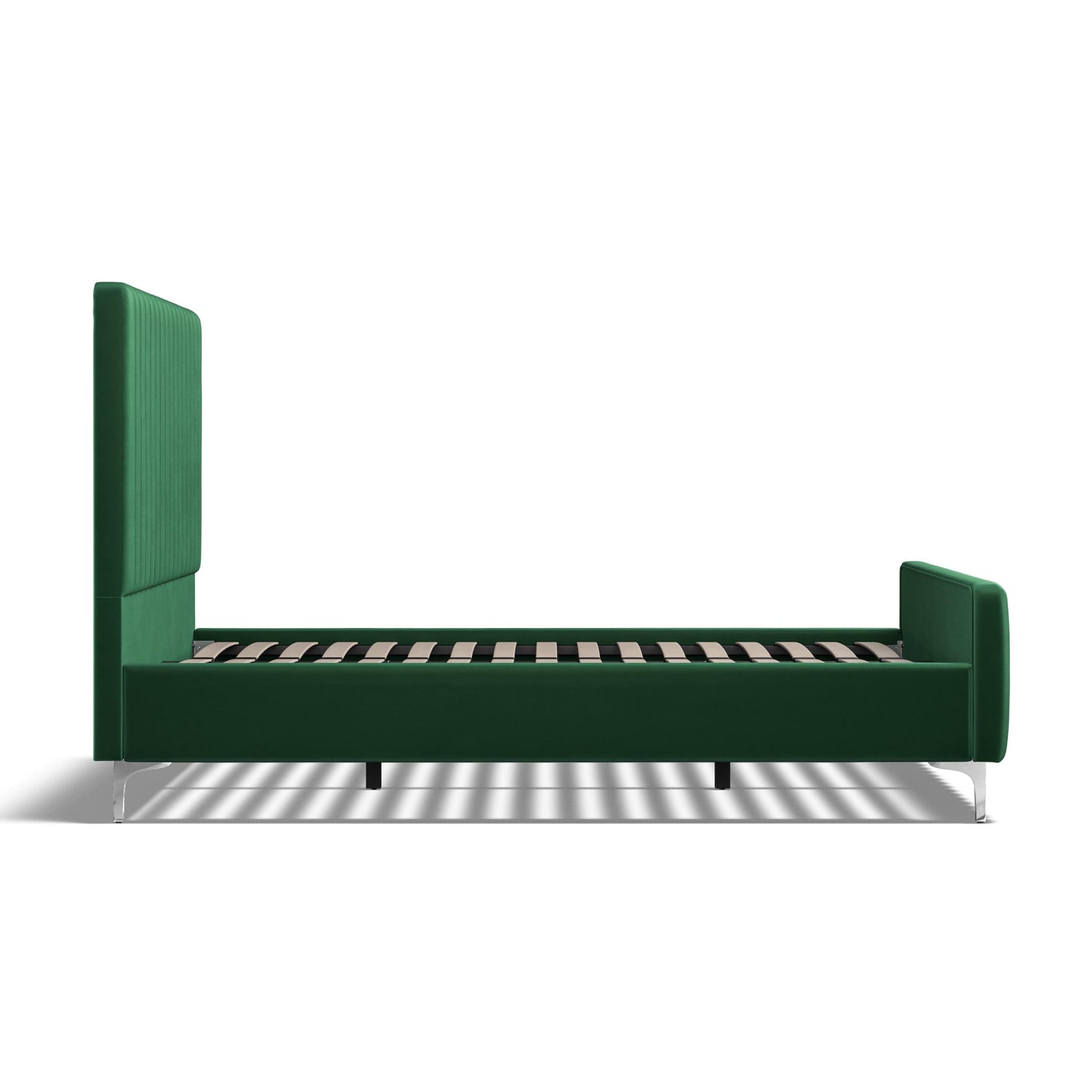 Carloway Green Velvet King Size Upholstered Bed Frame