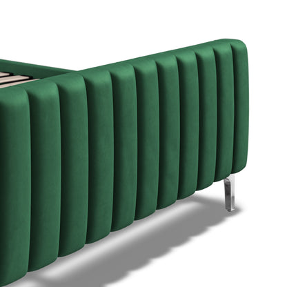 Carloway Green Velvet King Size Upholstered Bed Frame