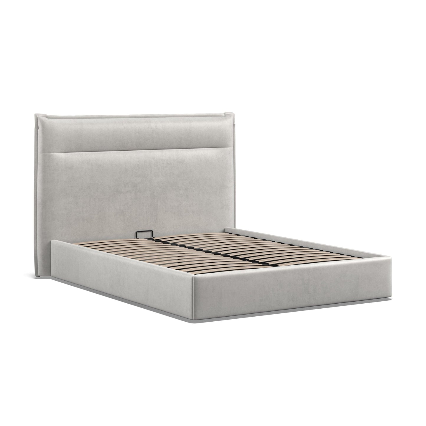 Kenmore Silver Double Upholstered Ottoman Bed Frame
